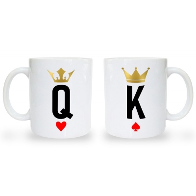 Kubki dla par zakochanych King Queen Poker 2 szt
